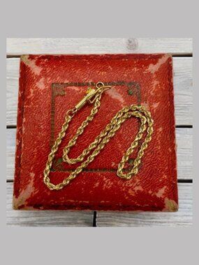 Share Vintage 14k Solid Yellow Gold 7" Rope Chain Bracelet